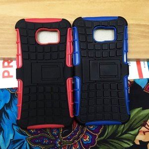 NEW 2-PACK GALAXY S6 PHONE CASES GRIP TIRE HYBRID DUAL CASING